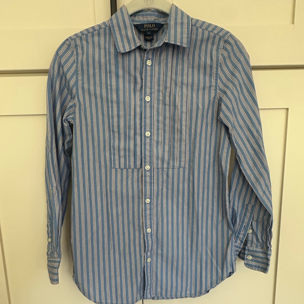 Polo by Ralph Lauren Smocked Front Long Sleeve Button Down Shirt